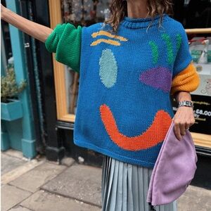 Slow Love Colorful Abstract Women's Turtleneck Sweater / Jumper